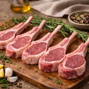 French trimmed lamb chops premium cut for grilling and pan searing